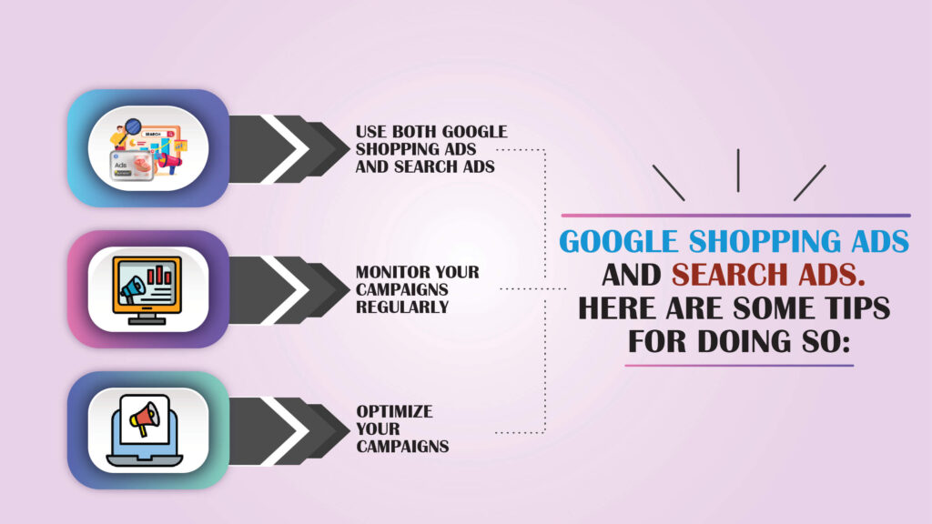 Google Shopping Ads and Search Ads. Here are some tips for doing so: